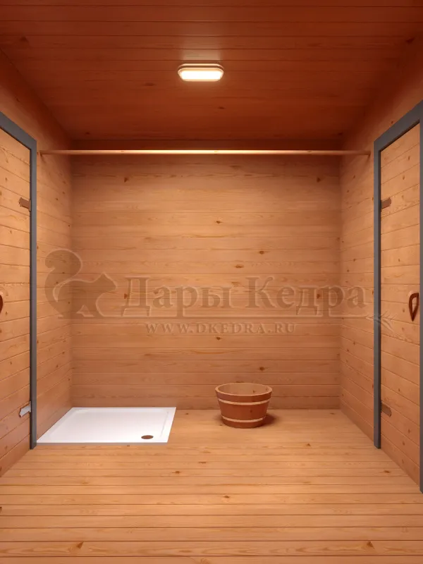 Каркасно-щитовая баня из кедра «Мега»
