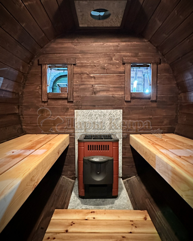 Баня-бочка круглая из кедра 4 метра