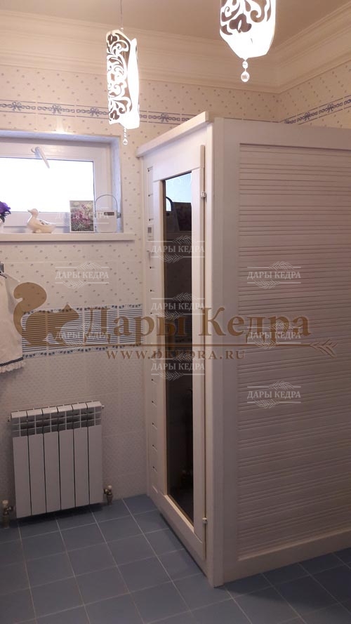 Одноместная инфракрасная сауна кабина из кедра и липы с карбоновыми нагревателями